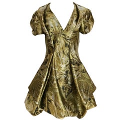 Alexander McQueen Gold Metallic Dress from 2010 