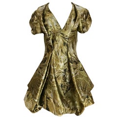 Alexander McQueen Gold Metallic Dress from 2010