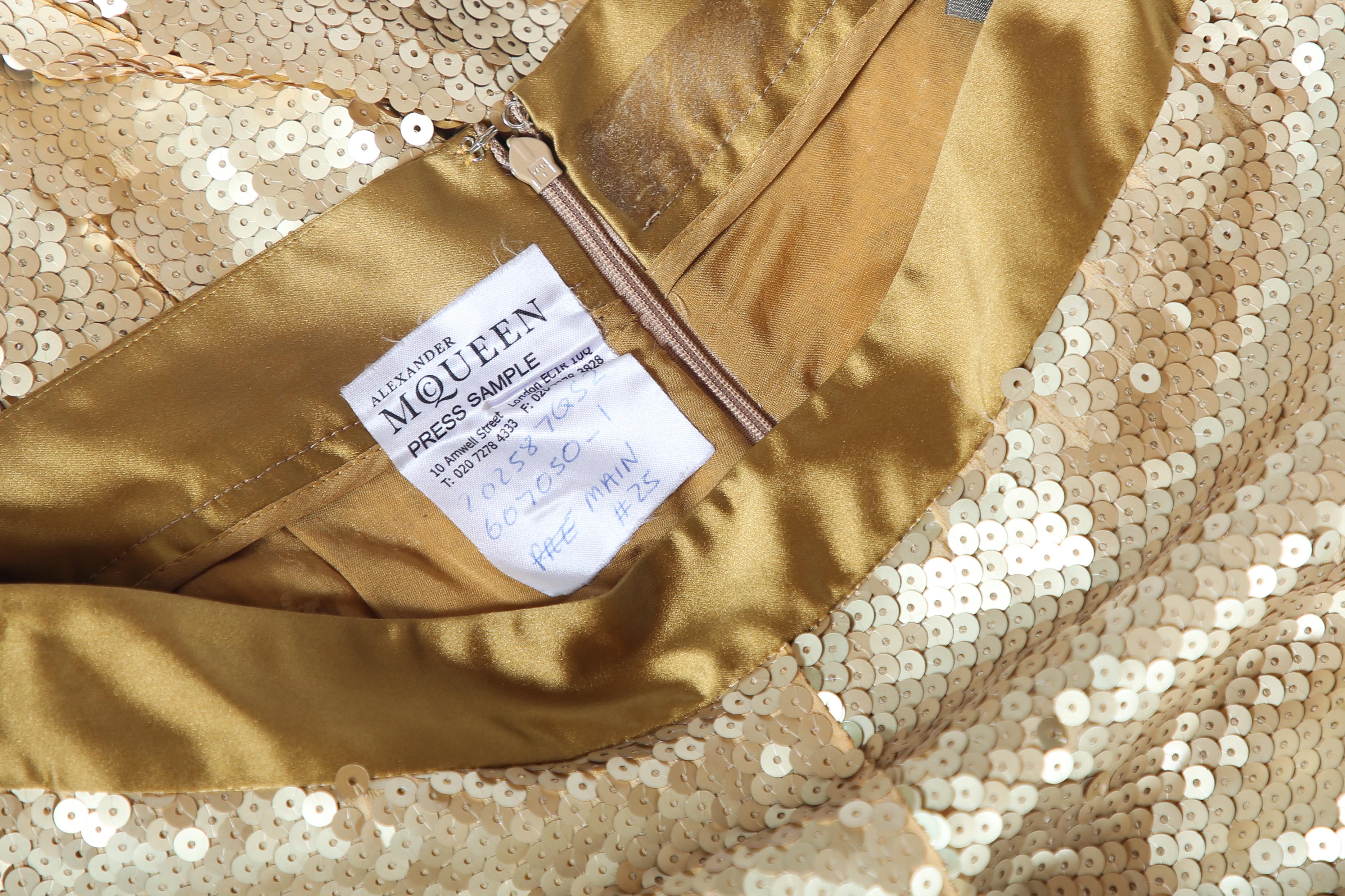 Alexander McQueen Gold Sequin Leggings 2008 1