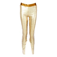 Alexander McQueen Gold Sequin Leggings 2008 