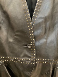 Alexander McQueen Gold Studded Black Leather Jacket