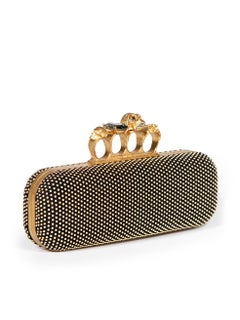 Alexander McQueen Gold Studded Brass Knuckles Box Clutch