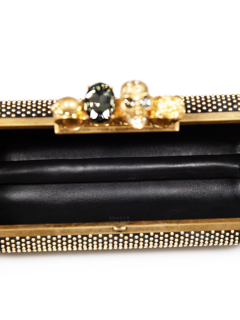 Alexander McQueen Gold Studded Brass Knuckles Box Clutch For Sale 1