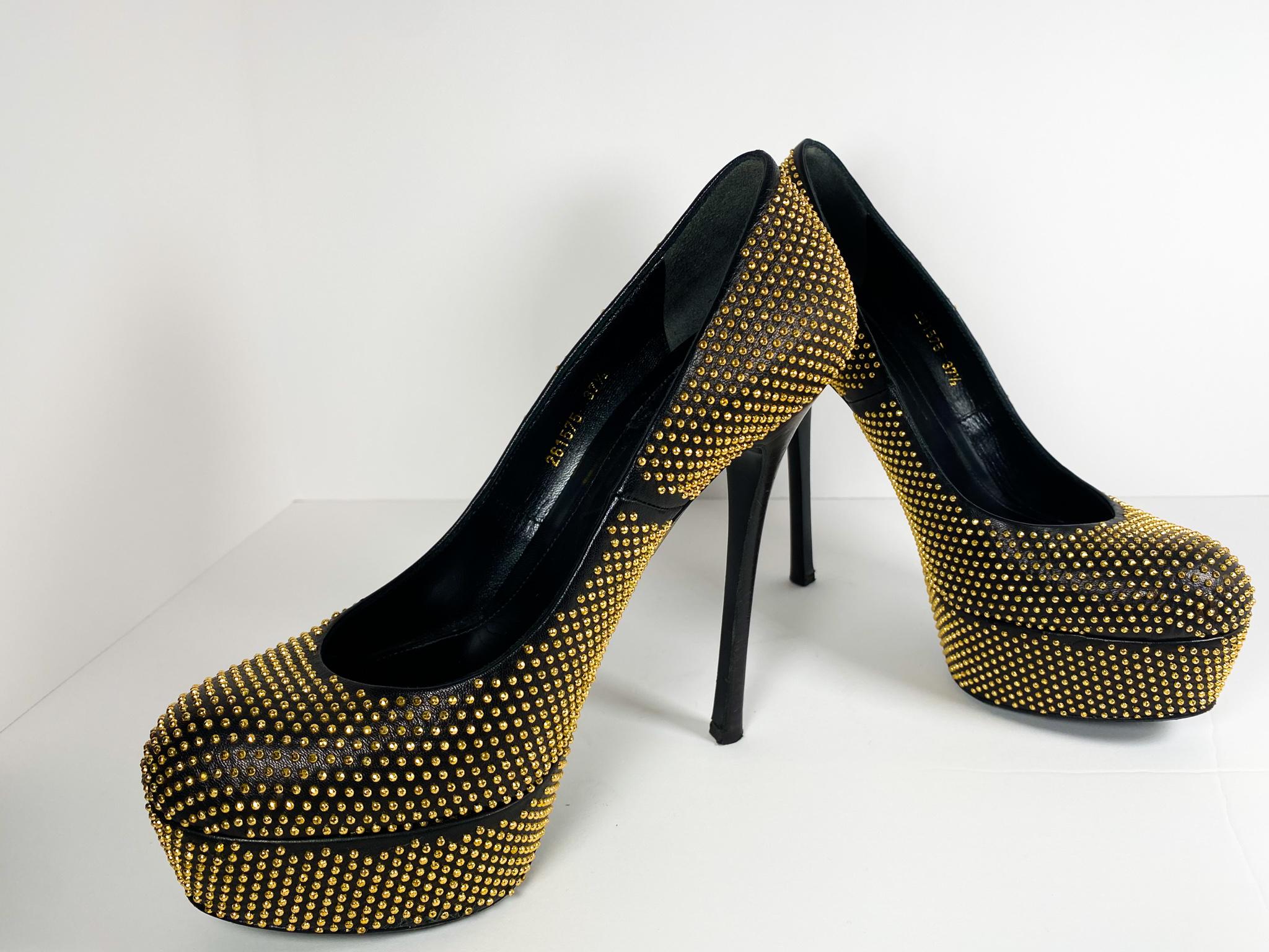 alexander mcqueen gold heels