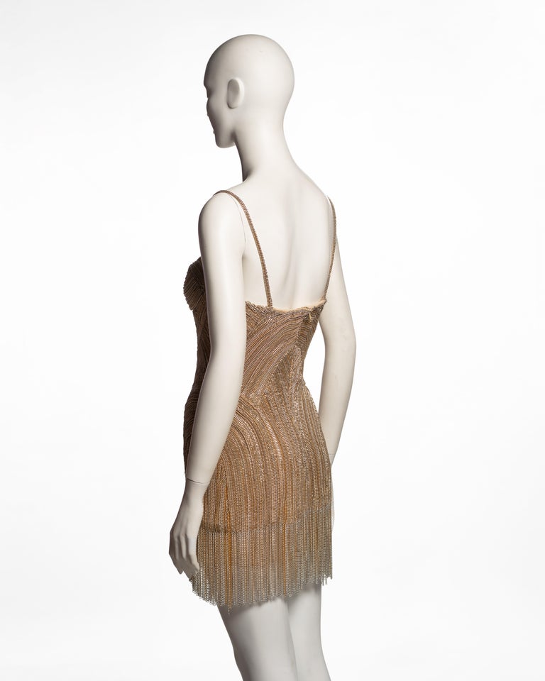Alexander McQueen Gold-Tone Chain Mini Dress, SS 2006 at 1stDibs Alexander McQueen Gold-Tone Chain Mini Dress, SS 2006 at 1stDibs