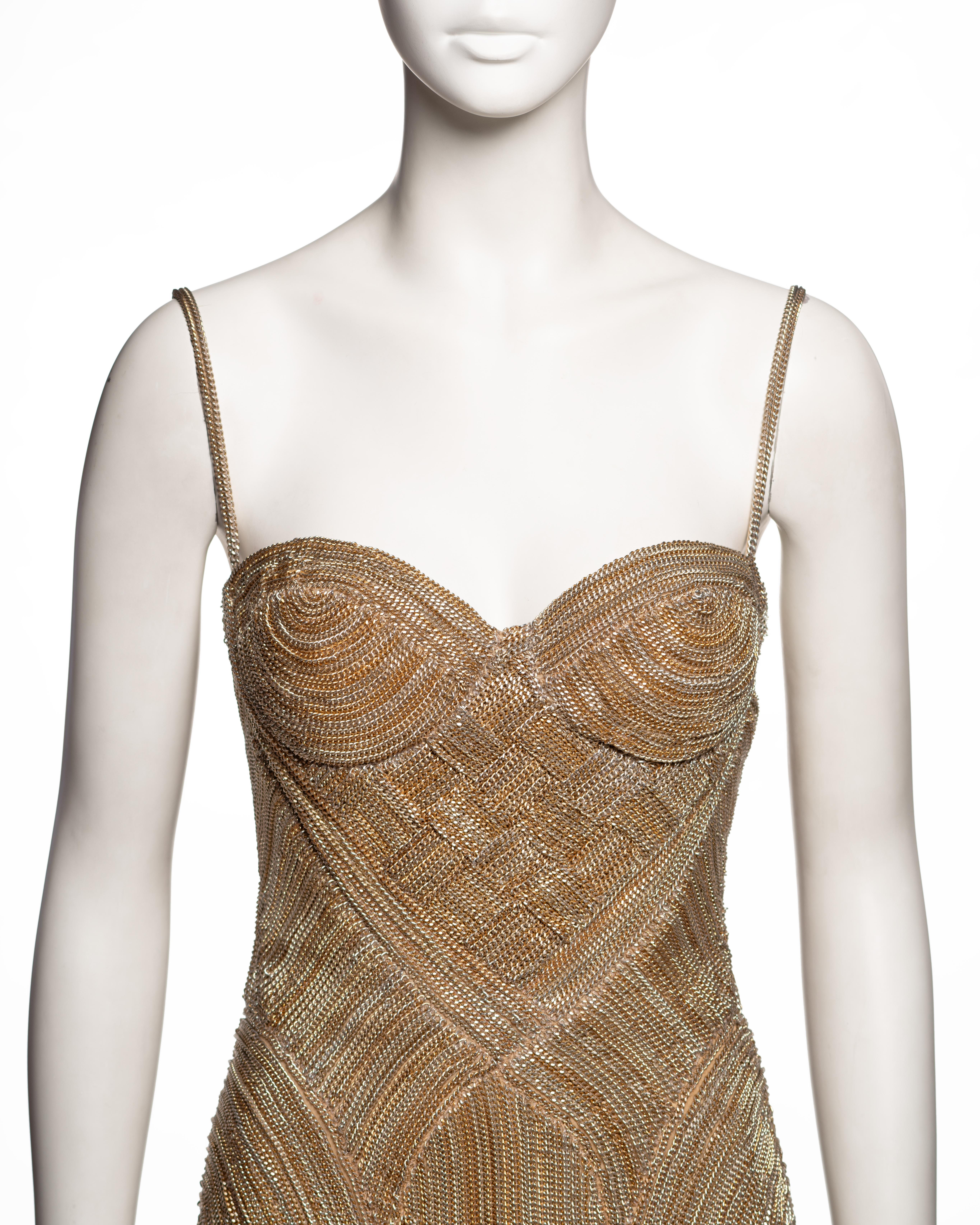 Donna Mini abito con catena dorata di Alexander McQueen, SS 2006 in vendita