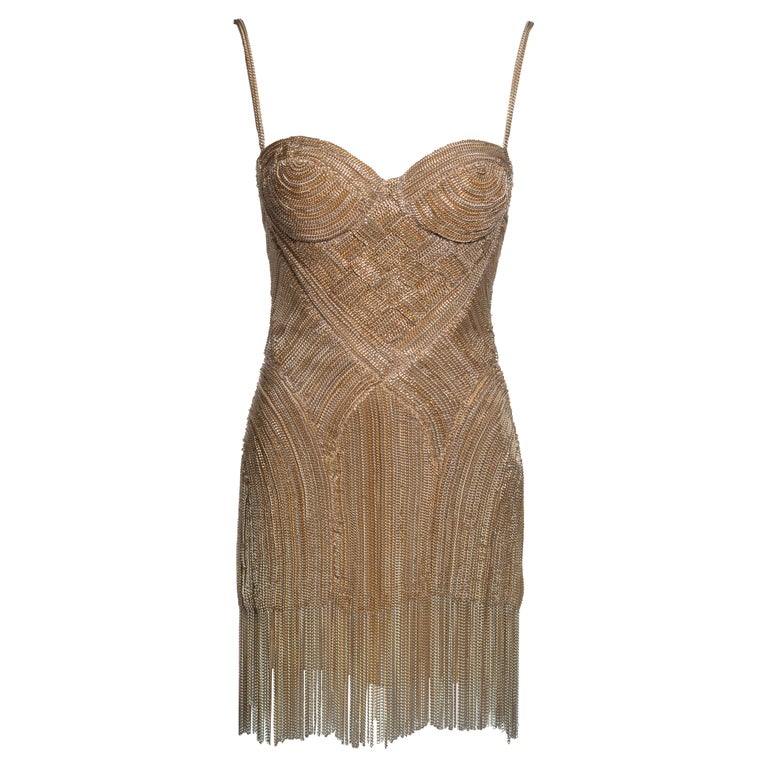 gold chain mini dress Elegant One-Shoulder Golden Sequin Prom Dress with Side Slit for Formal  Events main image 0
