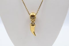 Alexander McQueen Gold Toned Skull Pendant & Ring