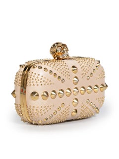 Alexander McQueen Gold Union Jack Skull Clutch