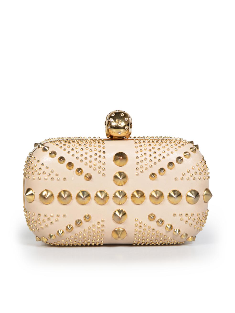 Alexander McQueen Gold Union Jack Skull Clutch In Good Condition In London, GB
