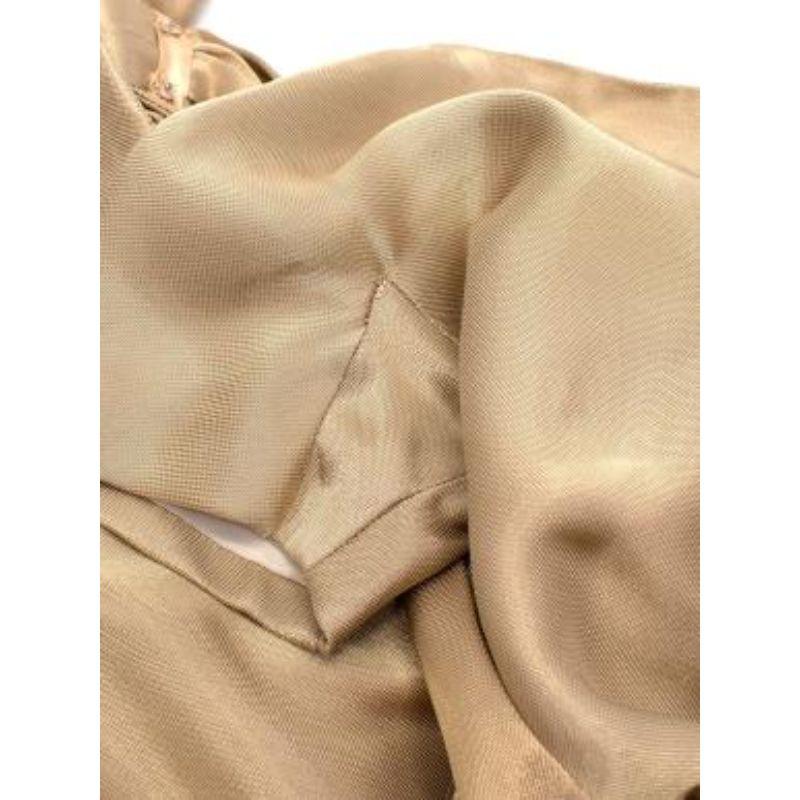 Alexander McQueen Gold Woven Silk Plunge Bow Detail Dress For Sale 3
