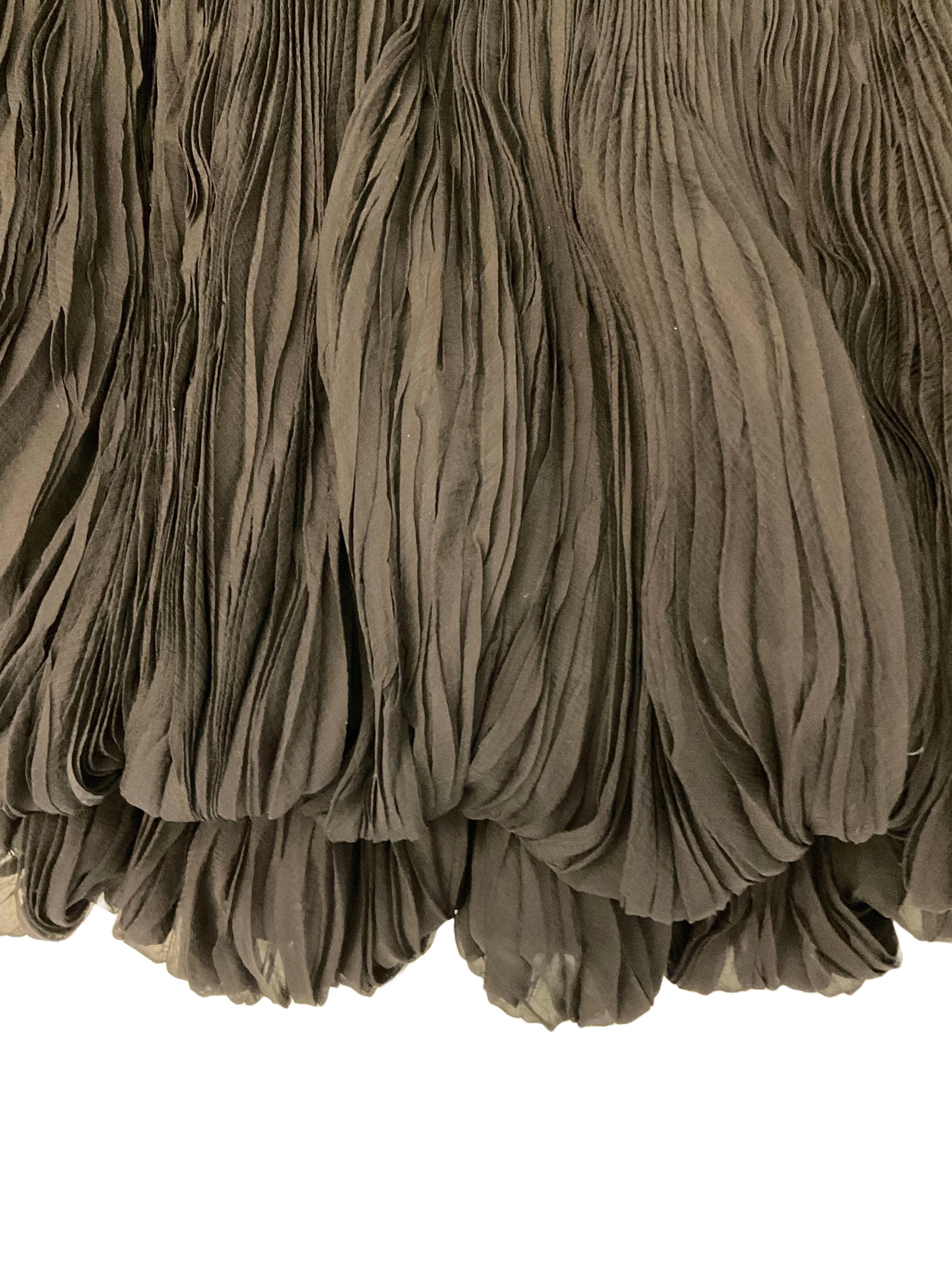 ALEXANDER McQUEEN Black silk balloon skirt with python belt For Sale 2
