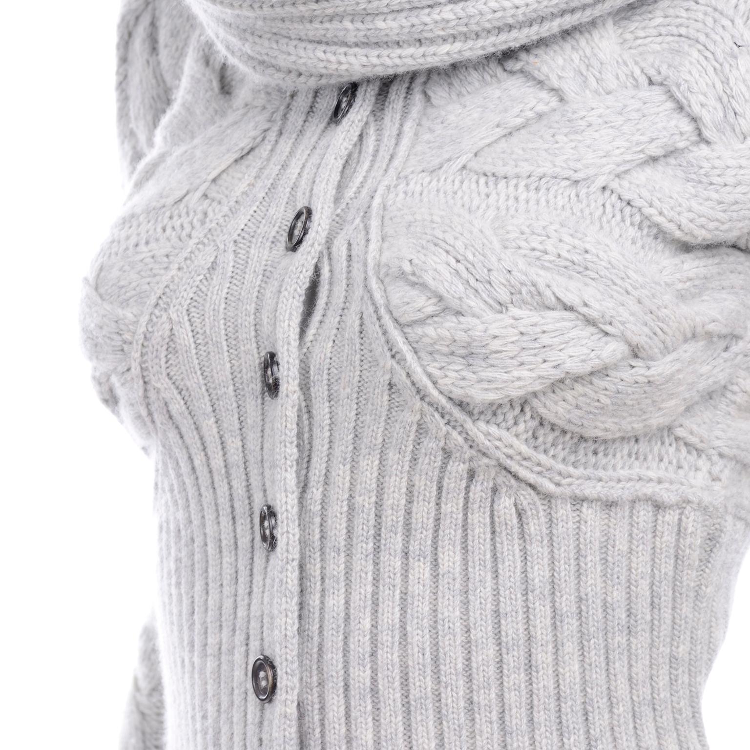 Alexander McQueen Gray Wool Cardigan 