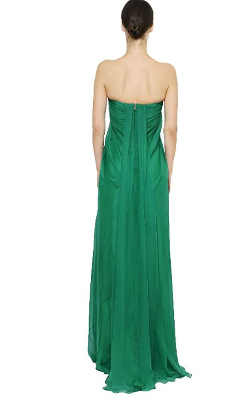 Women's ALEXANDER MCQUEEN GREEN EVENING DRESS Sz IT 40 - 4