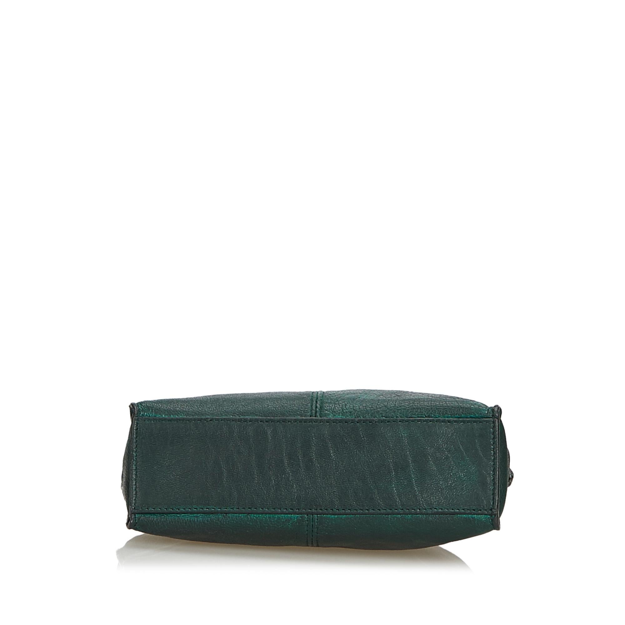 Alexander Mcqueen Green  Leather De Manta Union Clutch Bag Italy In Good Condition In Orlando, FL