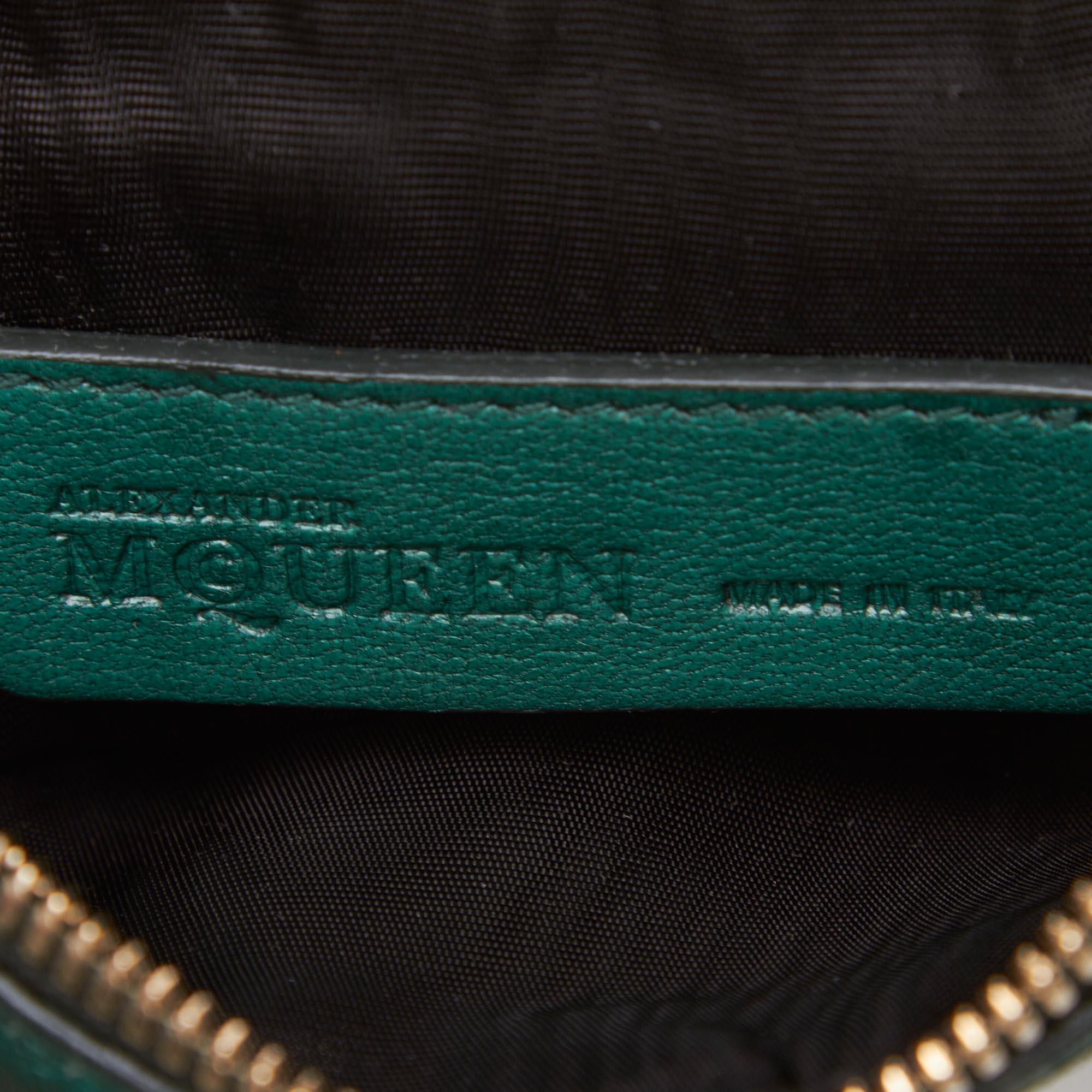 Alexander Mcqueen Green  Leather De Manta Union Clutch Bag Italy 1