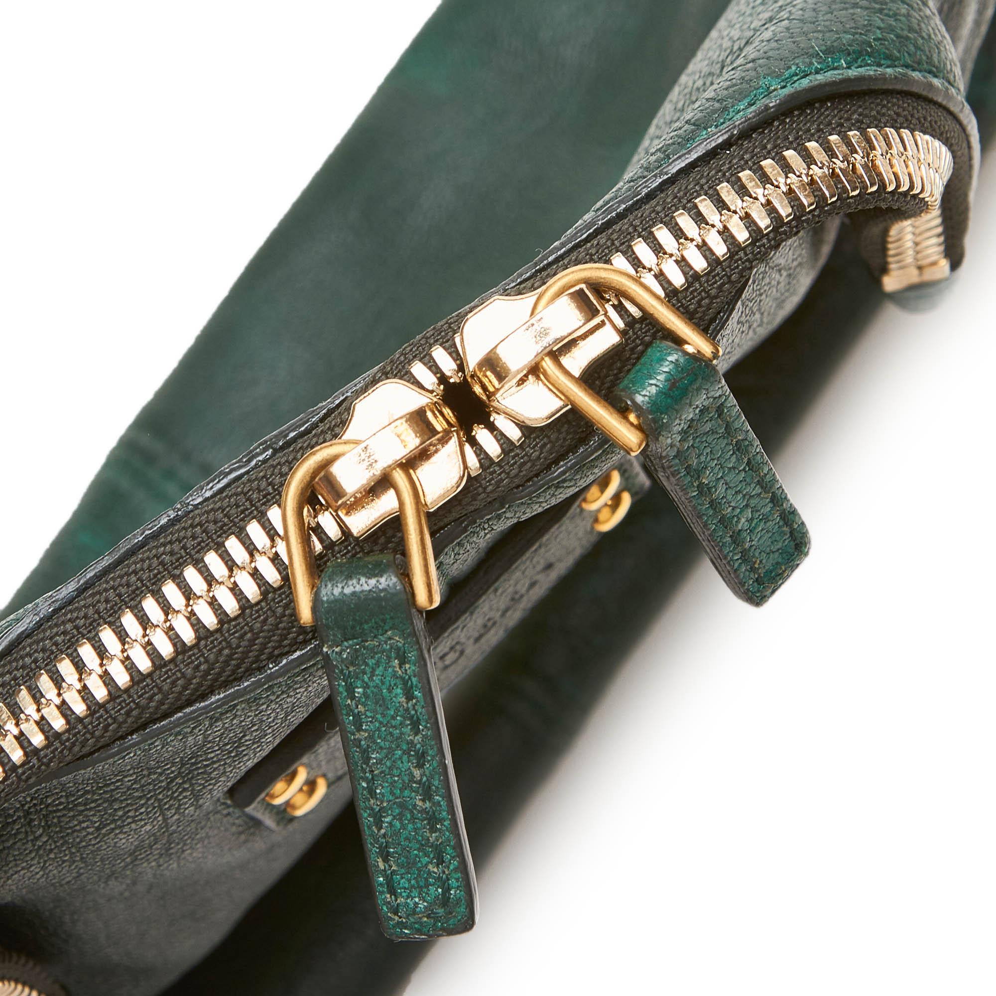 Alexander Mcqueen Green  Leather De Manta Union Clutch Bag Italy 3