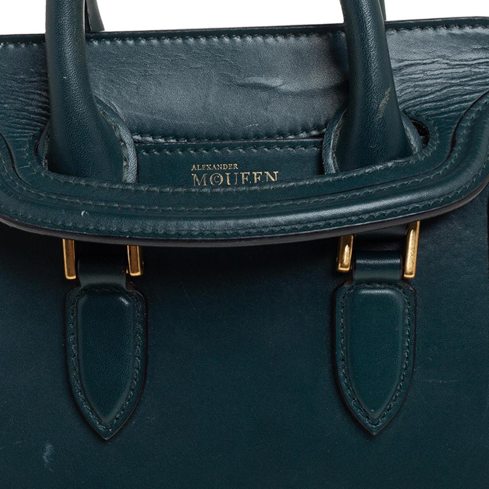 Alexander McQueen Green Leather Mini Heroine Bag In Good Condition In Dubai, Al Qouz 2