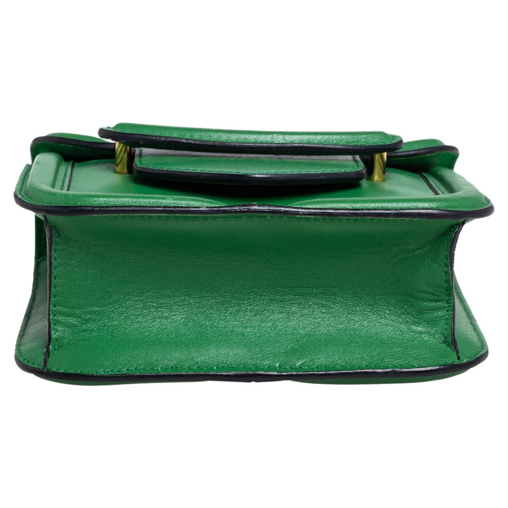 Alexander McQueen Green Leather Mini Heroine Chain Crossbody Bag 3