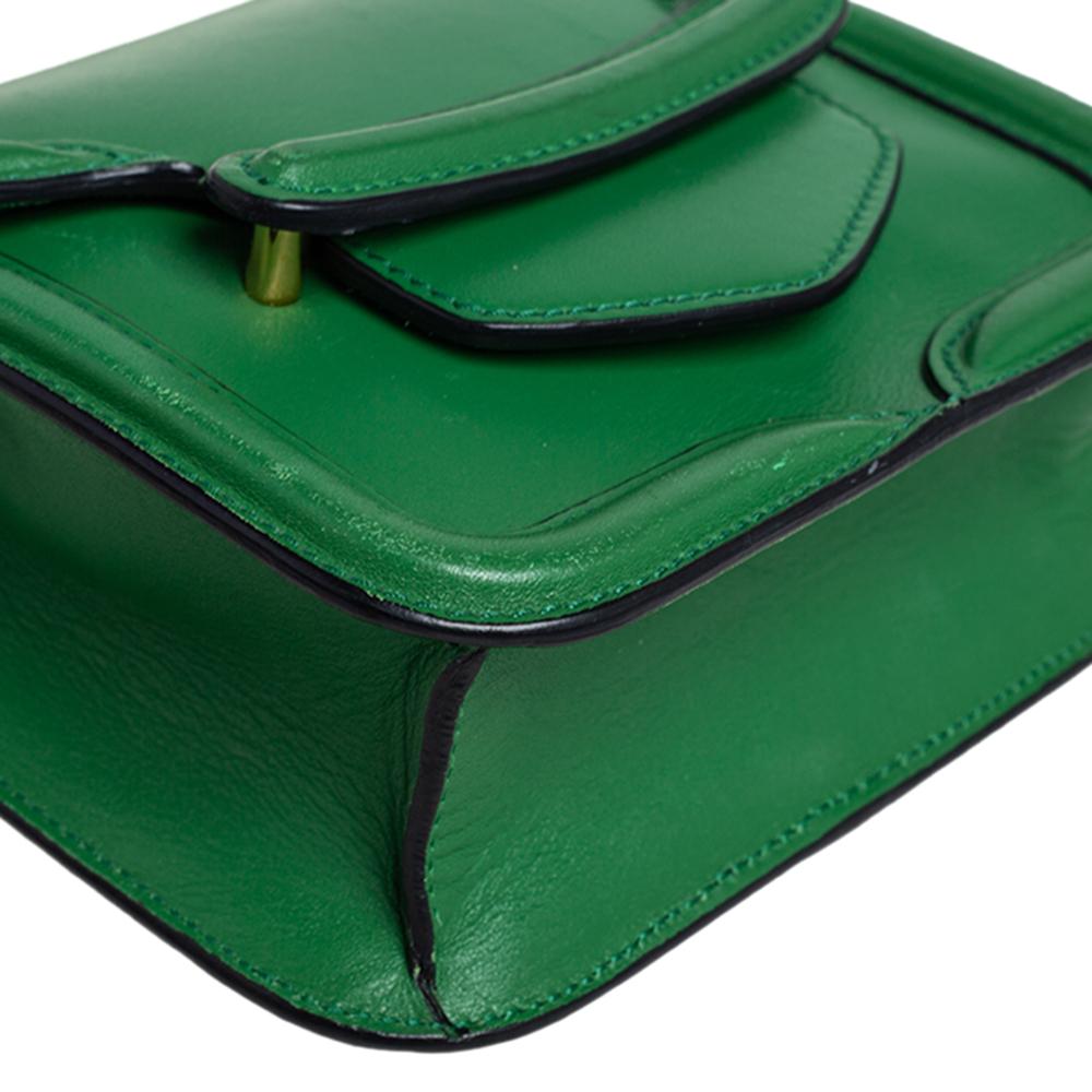 Alexander McQueen Green Leather Mini Heroine Chain Crossbody Bag 4