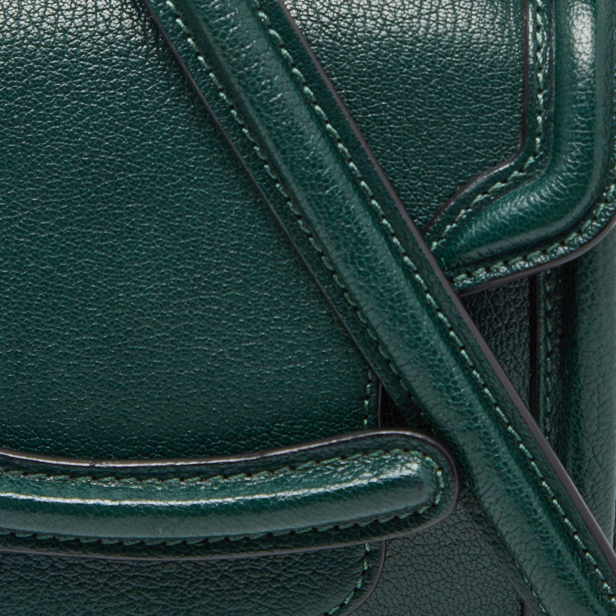Alexander McQueen Green Leather Mini Heroine Chain Crossbody Bag 1