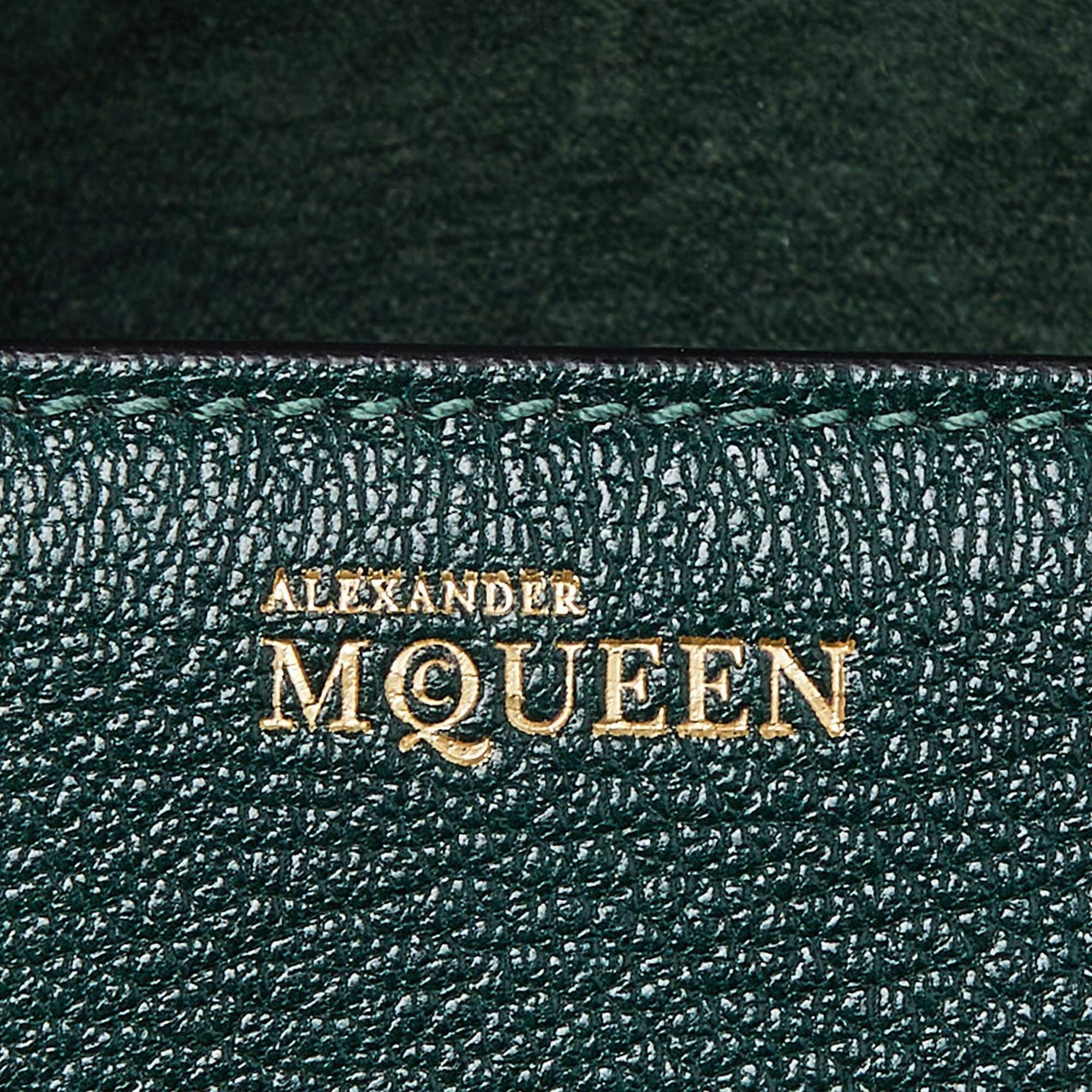 Alexander McQueen Green Leather Mini Heroine Chain Crossbody Bag 2