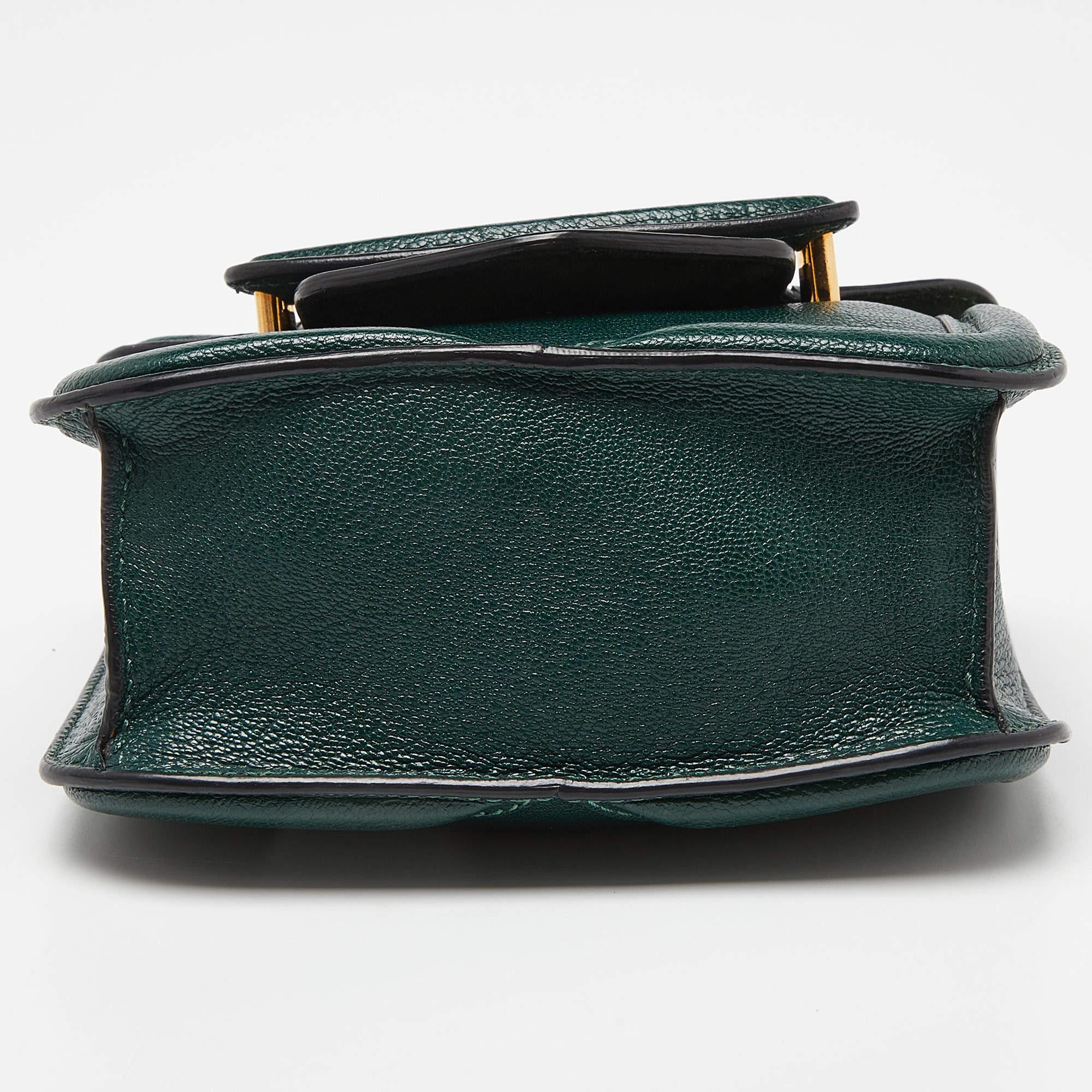 Alexander McQueen Green Leather Mini Heroine Chain Crossbody Bag 3