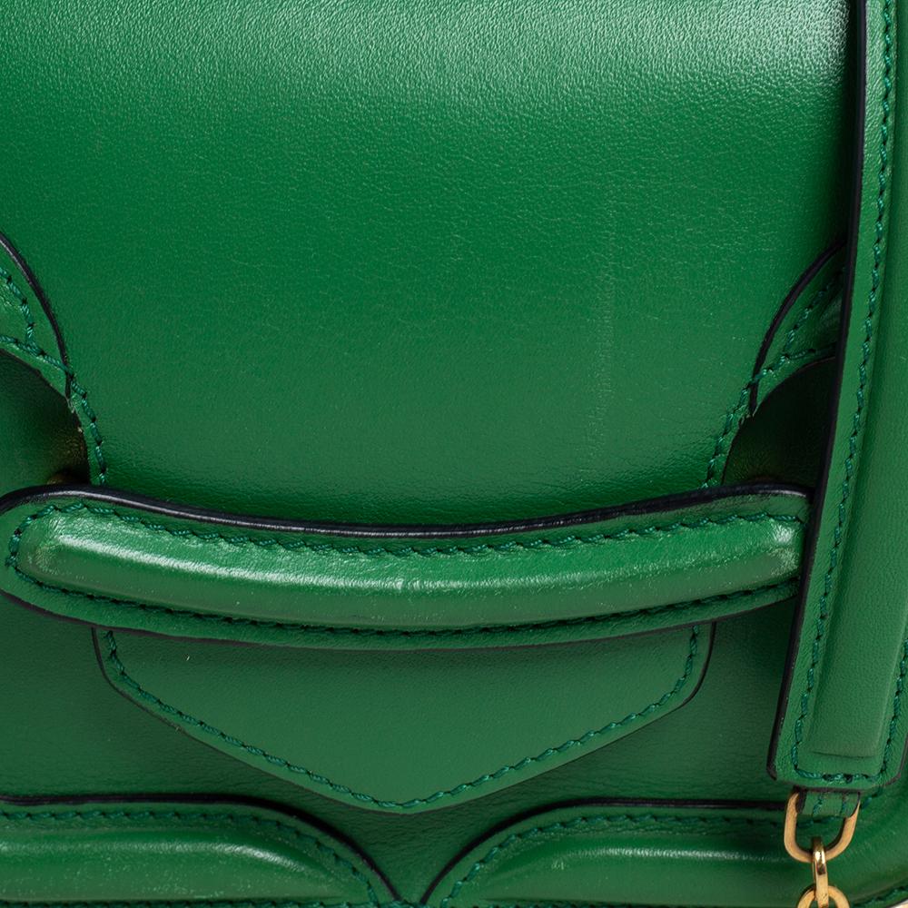 Women's Alexander McQueen Green Leather Mini Heroine Chain Crossbody Bag