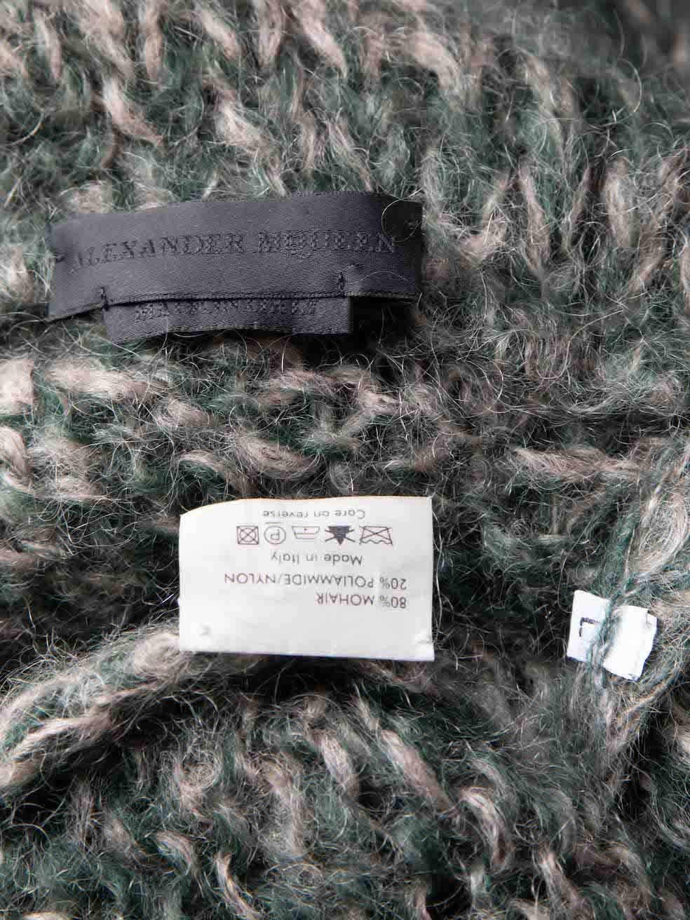 Women's Alexander McQueen Green Mohair Marl Knit Cardigan Size L