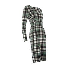 Alexander McQueen Green Plaid Knitted Dress Size S