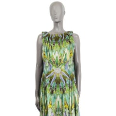 ALEXANDER MCQUEEN green silk PLATOS ATLANTIS PRAYING MANTIS GOWN Dress L