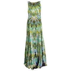 Robe ALEXANDER MCQUEEN PLATOS ATLANTIS PRAYING MANTIS en soie verte L