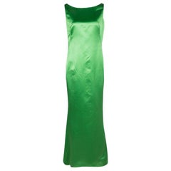 Alexander McQueen Green Silk Sleeveless Maxi Dress M