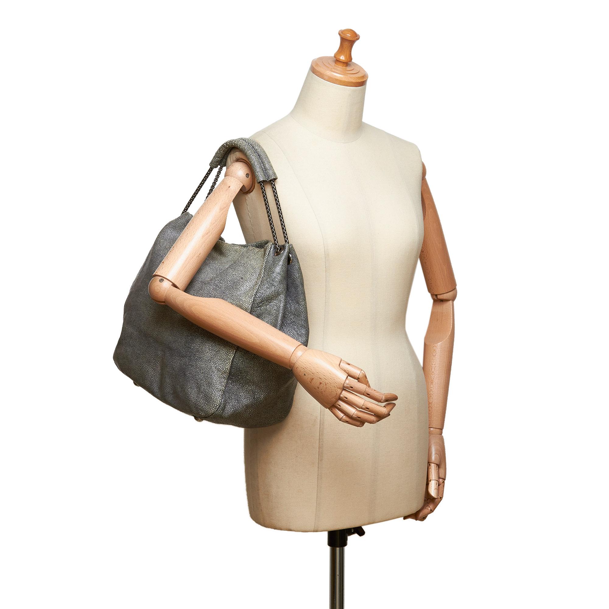 Alexander Mcqueen Green Textured Leather Hobo Bag For Sale 3
