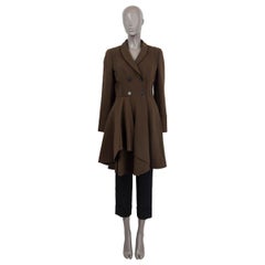 ALEXANDER MCQUEEN Grüner DOUBLE BREASTED ASYMMETRIC-Mantel aus Wolle 42 M