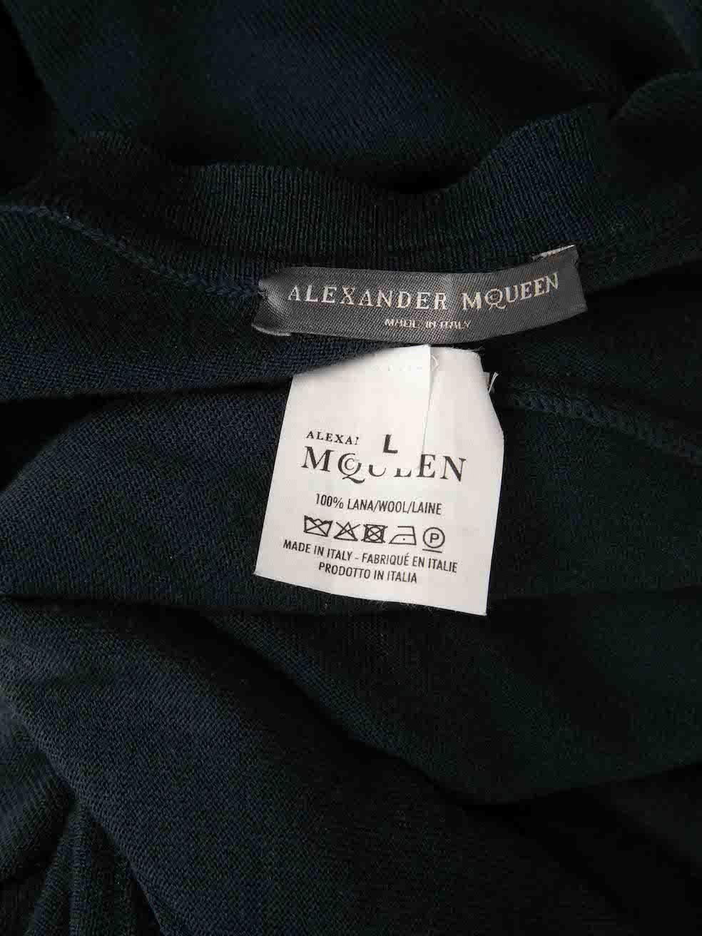 Alexander McQueen Green Wool Knee Length Dress Size L For Sale 3