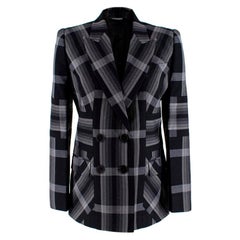 Alexander McQueen Grey and Black Checked Blazer - Size US 4