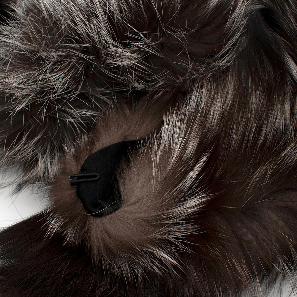 Black Alexander McQueen Grey/Brown Fox Fur Stole 