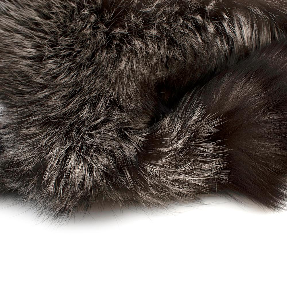 Alexander McQueen Grey/Brown Fox Fur Stole  1