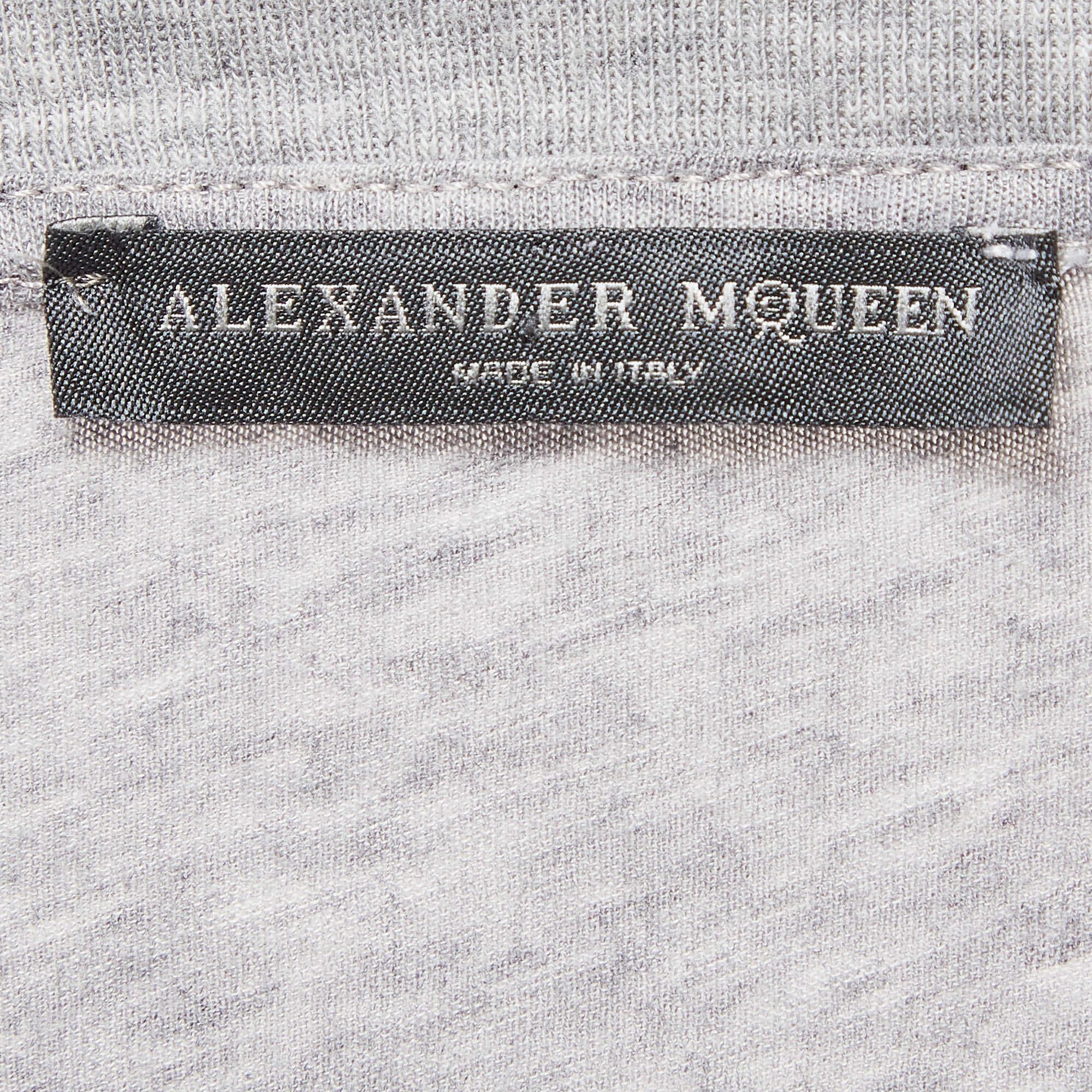 Alexander McQueen - Maglietta grigia in jersey con stampa floreale XS In condizioni buone in vendita a Dubai, Al Qouz 2