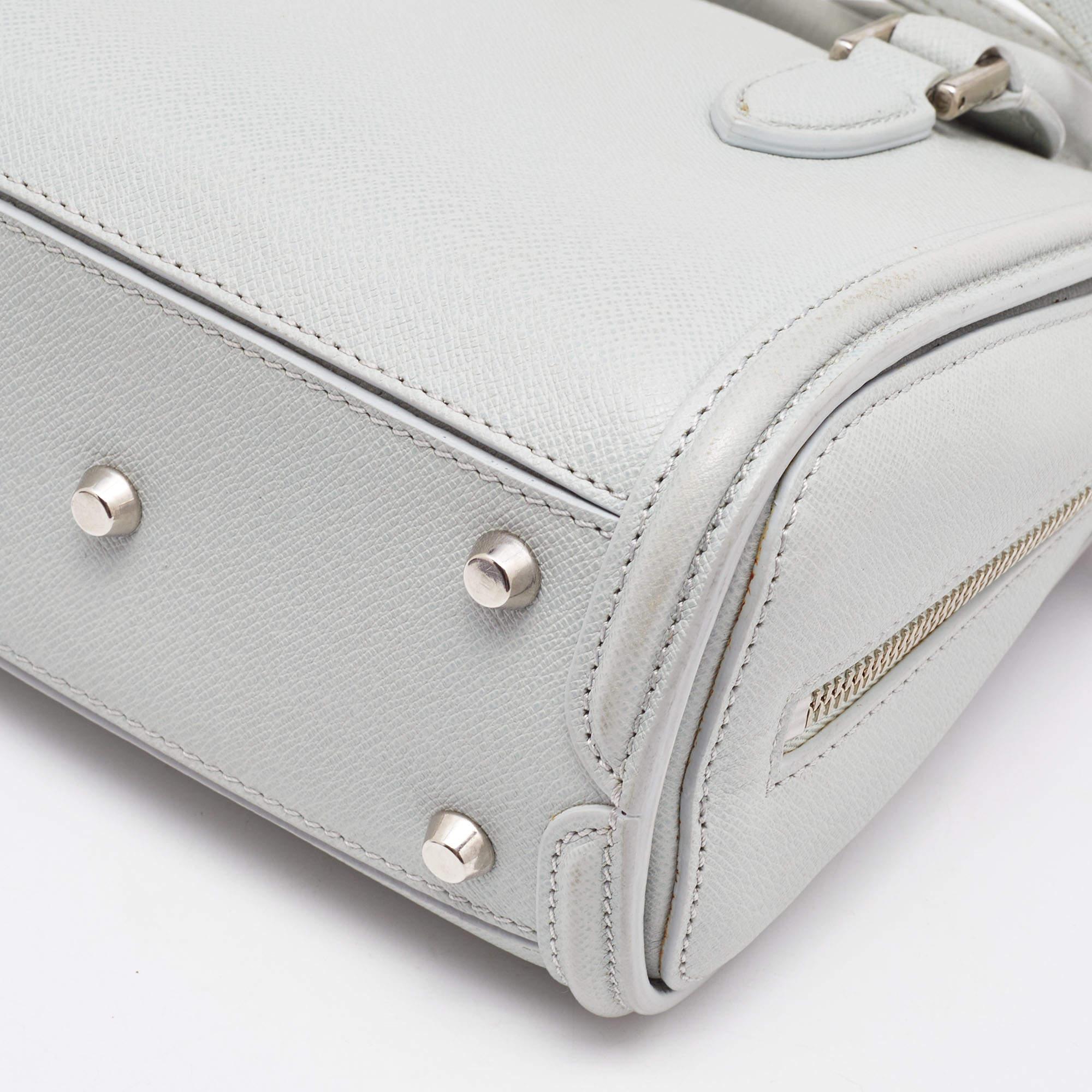 Alexander McQueen Grey Leather Mini Heroine Bag For Sale 10