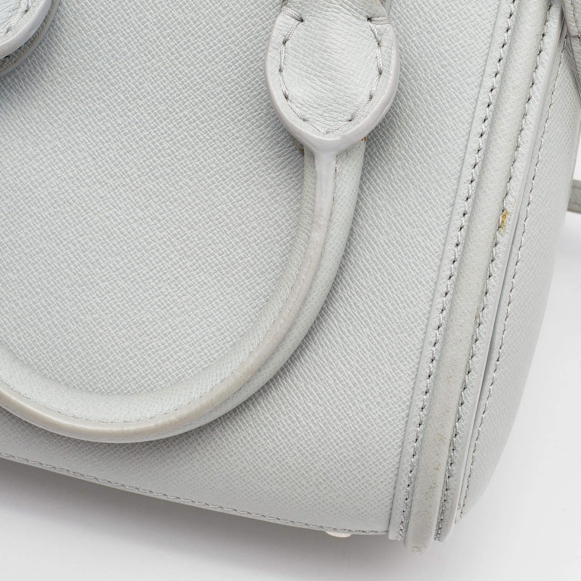 Alexander McQueen Grey Leather Mini Heroine Bag For Sale 1