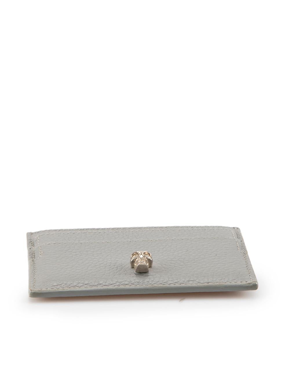 Alexander McQueen Grey Leather Skull Cardholder In Good Condition For Sale In London, GB