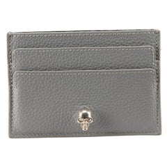 Alexander McQueen Grey Leather Skull Cardholder
