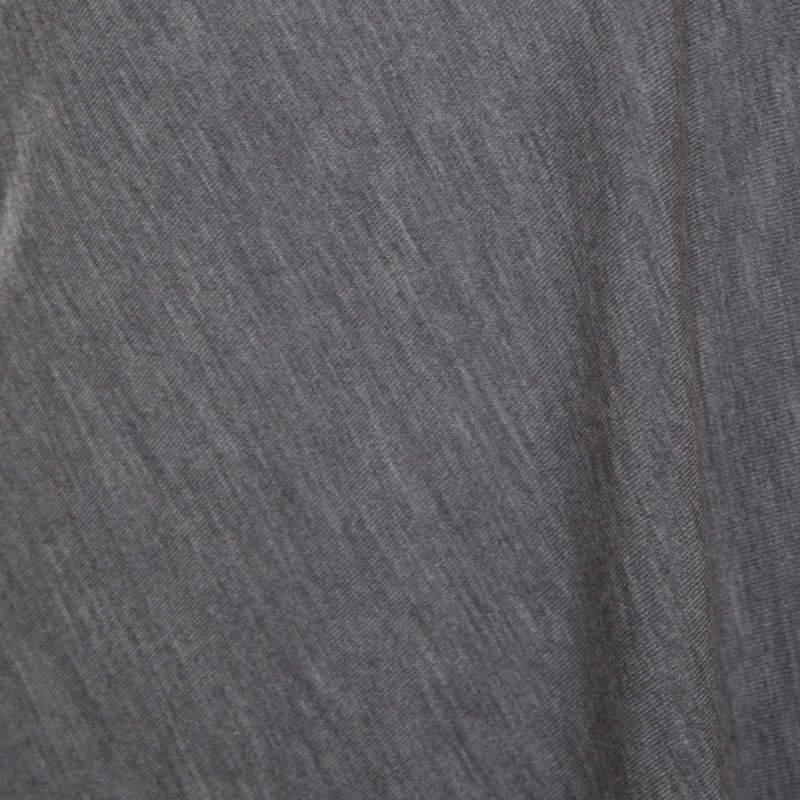 Alexander McQueen Grey Melange Wool Asymmetric Sleeve Oversized Shift Dress S For Sale 3