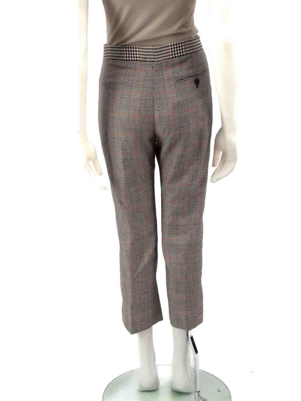 Alexander McQueen Grey Plaid Tapered Trousers Size M In Excellent Condition For Sale In London, GB