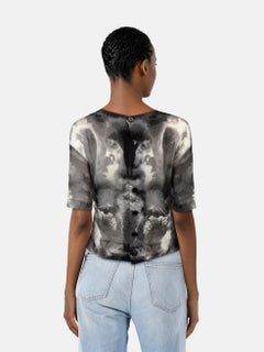 Alexander McQueen Grey Silk Lightning Print Blouse Size S