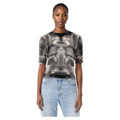 Alexander McQueen Grey Silk Lightning Print Blouse Size S