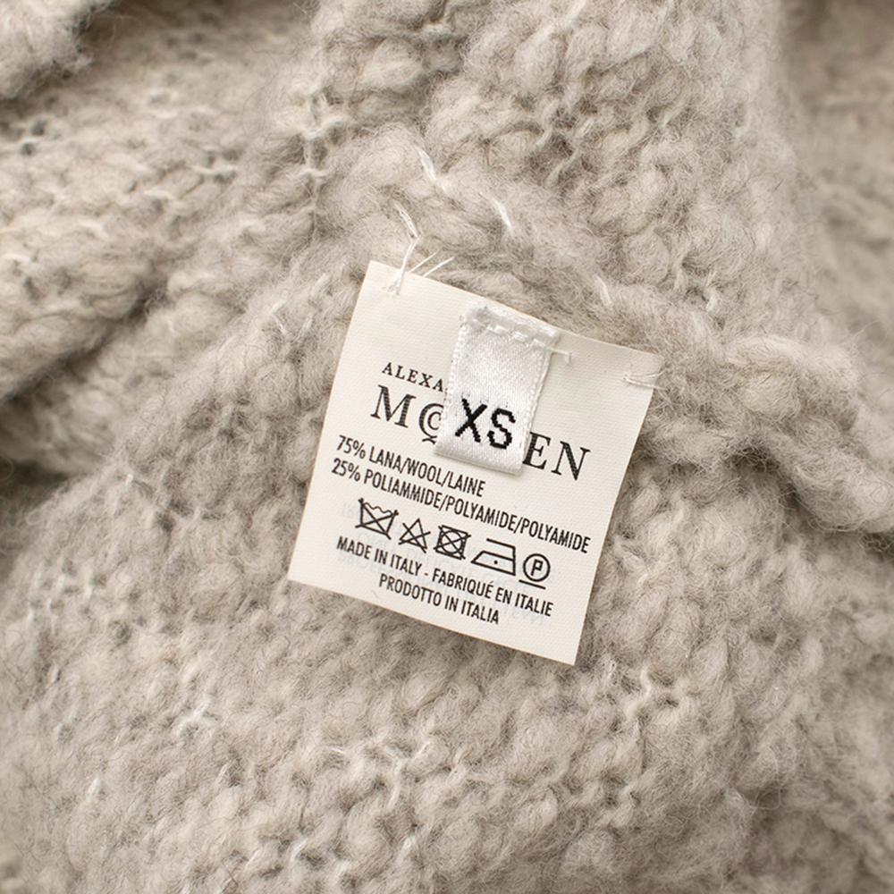 Alexander McQueen Grey Skull Print Wool Blend Roll Neck Sweater XS 5