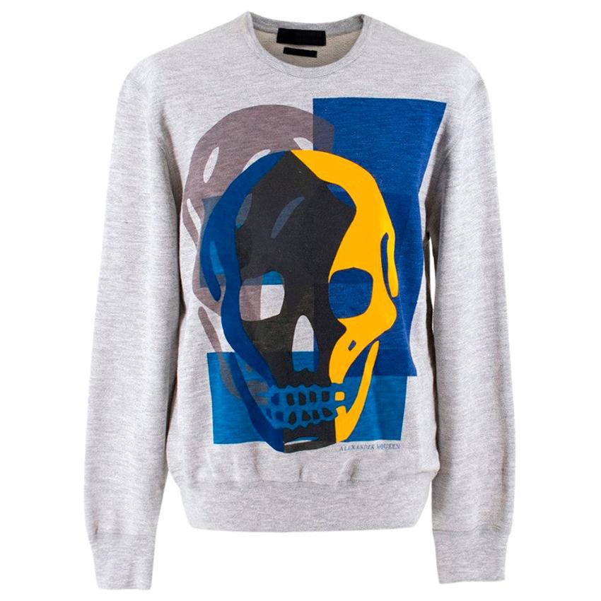 Alexander McQueen Grey Skull Pullover - Size S For Sale